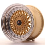 1 jante alu japan racing jr9 15x9 et10 4x100 - 108 gold avec bague 741