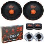 1 kit 2 voies sp audio sp - em6. 5 kit 165 cm 65 200 w rms 400 w max 4 ohms 2 midrange 2 tweeters et ...