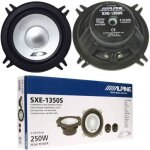 1 kit alpine sxe - 1350s syst�me 2 voies 1300 cm 130 mm 5 haut - parleurs gris 40 watts rms et 250 watts ...