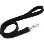 1 laisse chien moyen gros en nylon noir solide avec mousqueton metal 127 x 2. 5 cm