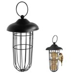 1 mangeoire pour oiseaux en grille noire support de boules de m�sanges avec toit support de boules de ...