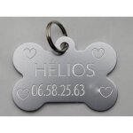 1 médaille gravée pour chien os motifs coeur (gm) 1 médaille gravée pour chien os motifs coeur (gm)