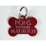 1 m�daille grav�e pour chien os taille moyenne personnalisation