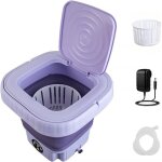 1 mini machine � laver pliable portable avec tuyau de vidange adaptateur pour voyage camping