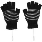 1 paire 5v usb hiver gants chauffants chauds hommes femmes mitaines chauffantes demi - doigt noir - nim ...