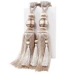 1 paire dembrasses de rideaux en corde fait � la main avec pompons pour rideaux de fen�tre drap� corde ...
