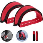 1 paire sangles p�dales v�lo nylon rouges r�glables cale - pieds universels course