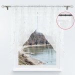 1 paire de store voilage transparent motif marbre double couche pour fen�tre l - h 120 x 125 cm