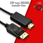 1 pc 1. 8 m display port vers hdmi c�ble plaqu� or displayport dp adaptateur cordon 1080 p pour portable ...
