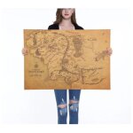 Dcoration murale - vintage - anneaux de la terre du milieu - papier kraft - autocollant mural - 1 pice ...
