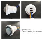 D�tecteur de mouvement - mo - pir r�glable - dc 12v 24v - infrarouge - 6a