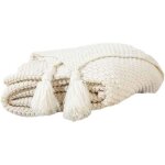 1 pi�ce plaid canap� tricot� main nordique couverture douce beige 120x150 cm jet� d�co salon lit .