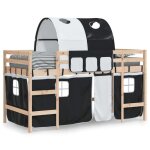 1 place - lit mezzanine pour enfant moderne simple - vidaxl - 2055x855x1135 cm - avec tunnel sans matelas ...