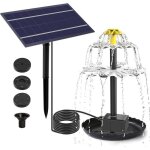 1 pompe de fontaine solaire d�bit 180l / h hauteur 70cm panneau abs pour bassin jardin aquarium .