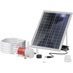 1 pompe solaire moteur sans balais d�bit 1100 l / h panneau 25 w hauteur 5 m bassin ext�rieur .