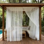 1 rideaux voilage blanc 157x275cm - moustiquaire voilage � pois