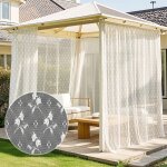 1 rideau voile voilage floral blanc 157x250cm - moustiquaire voilage romantique