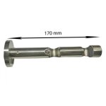 Support plafond double ouvert - m�tal nickel bross� - tringles �20 mm