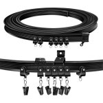 1 tringle � rideau flexible rail de douche courbe 25m pvc et acier fixation murale et plafond pour baie ...