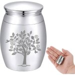 1 urne souvenir arbre de vie acier inoxydable mini urne fun�raire pour cendres humaines ou animaux