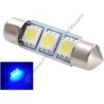 1 x ampoule c10w - 3 leds bleu anti - erreur - navette 42mm 1 x ampoule c10w - 3 leds bleu anti - erreur - navette 42mm