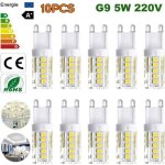 Lot de 10 ampoules led g9 - blanc froid 6000k 400lm - 5w - �conomie d�nergie