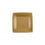 10 assiettes carton bio carr�es 18cm or - vaisselle de f�te