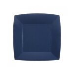 10 assiettes carton bio carr�es 23cm bleu marine - vaisselle de f�te