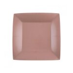 10 assiettes carton bio carr�es 23cm rose gold - vaisselle de f�te