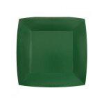 10 assiettes carton bio carres 23cm vert fonc - vaisselle de fte