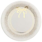 10 assiettes carton �tincellantes no�l 23cm blanc