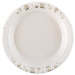 10 assiettes carton flocon or nol 23cm ivoire