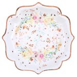 10 assiettes carton mariage fleur 21cm multicolore multicolore - vaisselle jetable