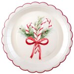 10 assiettes carton rondes nol gourmand 22. 5cm blanc