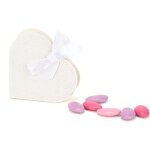 10 boites  drages en carton c?ur blanc 10 x 9 x 3 cm - blanc