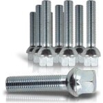 10 boulon / goujon de roue assise spherique m14 x 15 - 60mm