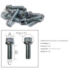 10 boulon / goujon de roue m12 x 15 assise spherique - longueur filetage 35mm