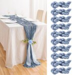 10 chemins de table en tissu �ponge bleu 90 x 300 cm chemin de table en tissu � fromage pour mariage ...