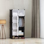 10 cubes armoire de chambre meuble de rangement soarroc modulable noir