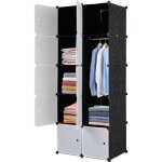 10 - cube armoire de chambre avec porte meuble de rangement avec penderie modulable tige  vtements