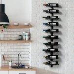 10 tagres  bouteilles de vin empilables porte - bouteille en mtal noir[101]