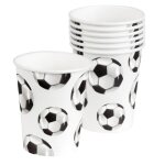 10 gobelets carton football vintage 21cl blanc