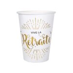 Gobelets jetables vive la retraite blanc - lot de 10