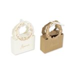 Bo�tes - amour v�g�tal - 10 contenants ivoire et kraft - 12 x 8 cm - d�coration de f�te - romantique