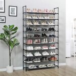 Meuble  chaussures - brouillon auto - 10 niveaux - gris - 100 * 30 * 176cm