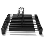 Cintres pantalons - 10 pack - crochets pivotants 360 - pinces rglables - noir