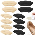 10 paires coussinets talon autocollants noir / beige - protection chaussure trop grande homme / femme ...