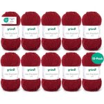 10 pelotes de laine - bordeaux - 13 - 100% acrylique - 35 / 45 mm - gr�ndl - lisa premium