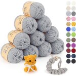 10 pelote de laine � tricoter 450g (10x 45g) laine crochet doux en coton et fibre 5 brins laine crochet ...