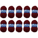 Pelotes de laine - distrifil - azurite 3025 - 100% acrylique - rouge - lot de 10 pelotes